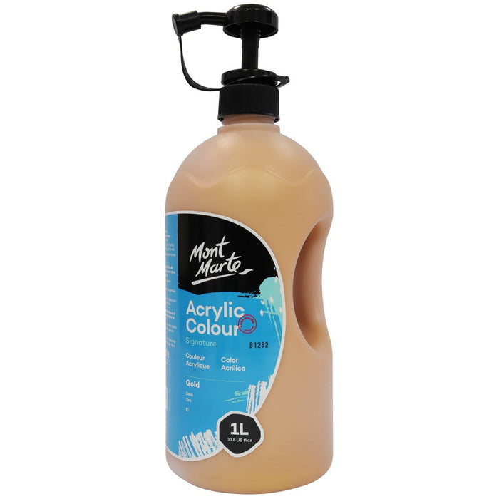 Acrylic Colour Signature 1L (33.8 US fl.oz) Bottle - Gold