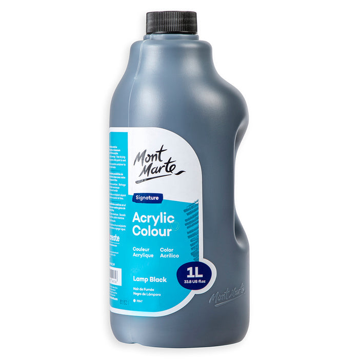 Acrylic Colour Signature 1L (33.8 US fl.oz) Bottle - Lamp Black