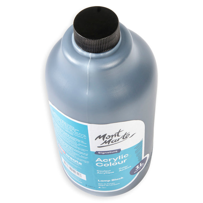 Acrylic Colour Signature 1L (33.8 US fl.oz) Bottle - Lamp Black