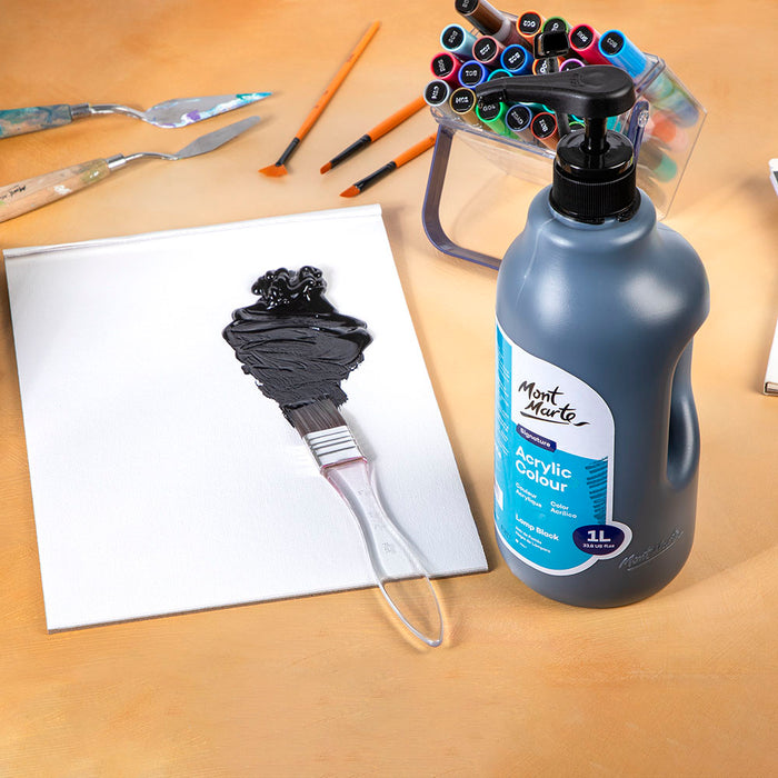 Acrylic Colour Signature 1L (33.8 US fl.oz) Bottle - Lamp Black