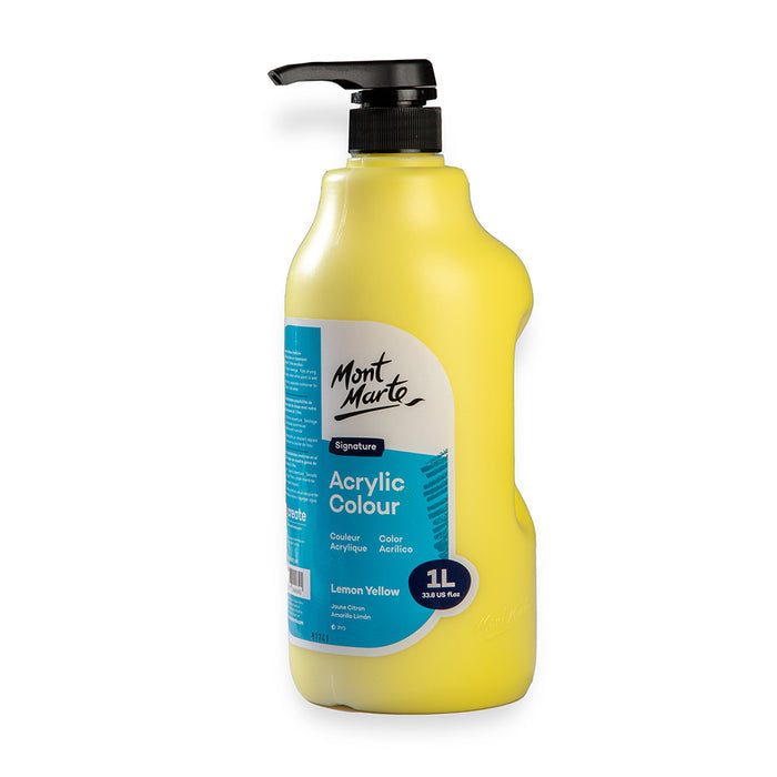 Acrylic Colour Signature 1L (33.8 US fl.oz) Bottle - Lemon Yellow