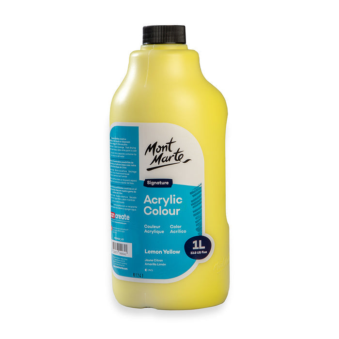 Acrylic Colour Signature 1L (33.8 US fl.oz) Bottle - Lemon Yellow