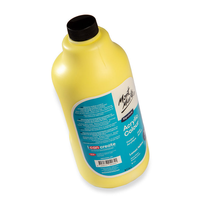 Acrylic Colour Signature 1L (33.8 US fl.oz) Bottle - Lemon Yellow