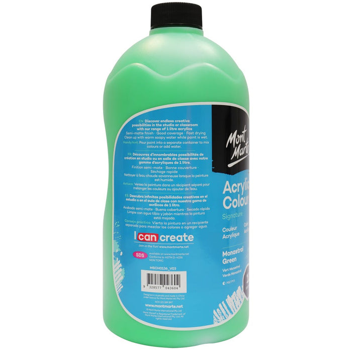 Acrylic Colour Signature 1L (33.8 US fl.oz) Bottle - Monastral Green
