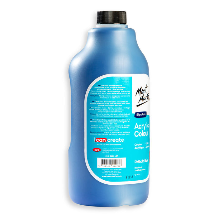 Acrylic Colour Signature 1L (33.8 US fl.oz) Bottle - Phthalo Blue