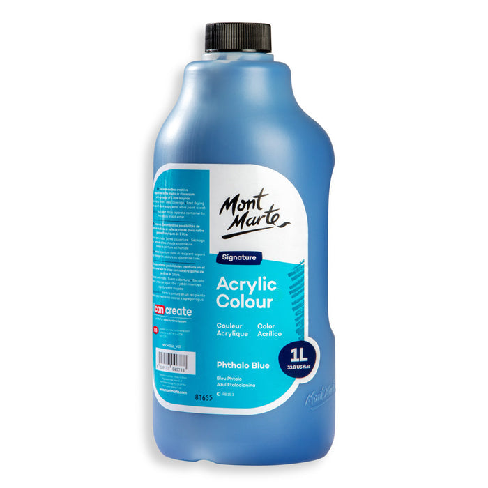 Acrylic Colour Signature 1L (33.8 US fl.oz) Bottle - Phthalo Blue