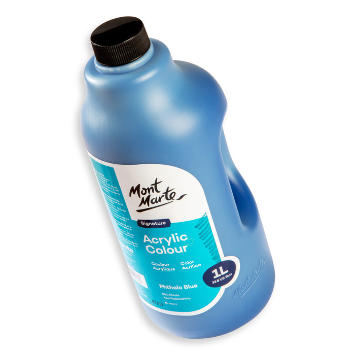 Acrylic Colour Signature 1L (33.8 US fl.oz) Bottle - Phthalo Blue