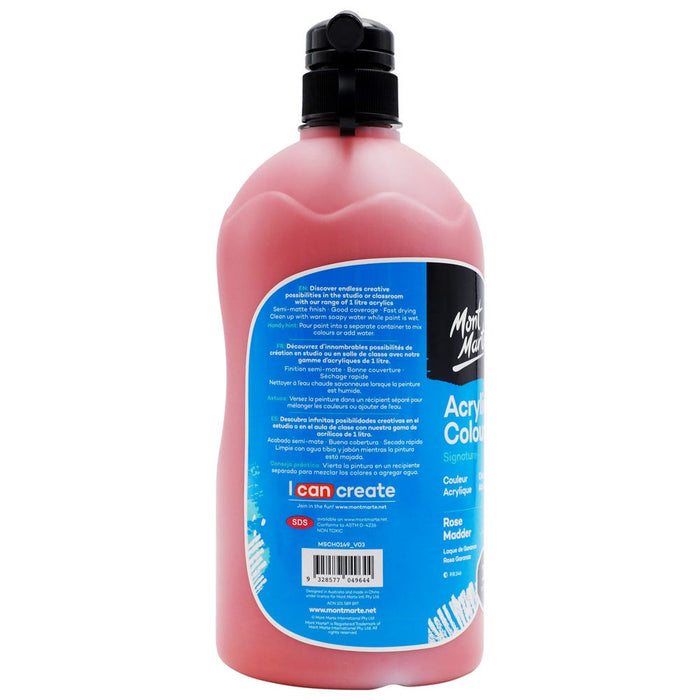 Acrylic Colour Signature 1L (33.8 US fl.oz) Bottle - Rose Madder