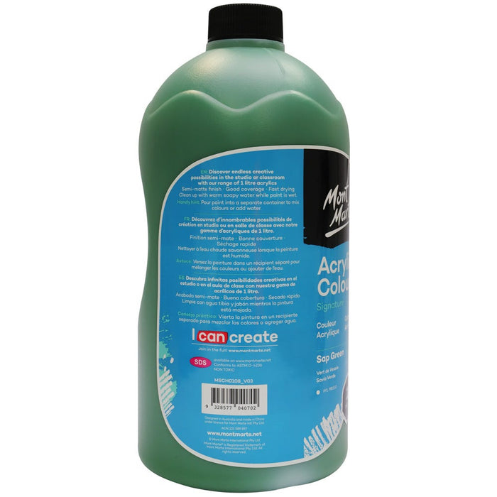 Acrylic Colour Signature 1L (33.8 US fl.oz) Bottle - Sap Green