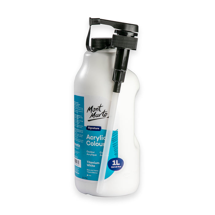 Acrylic Colour Signature 1L (33.8 US fl.oz) Bottle - Titanium White