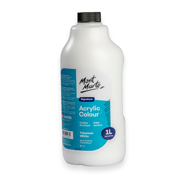Acrylic Colour Signature 1L (33.8 US fl.oz) Bottle - Titanium White