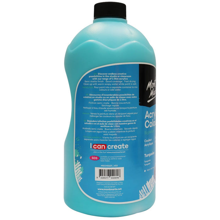 Acrylic Colour Signature 1L (33.8 US fl.oz) Bottle - Turquoise