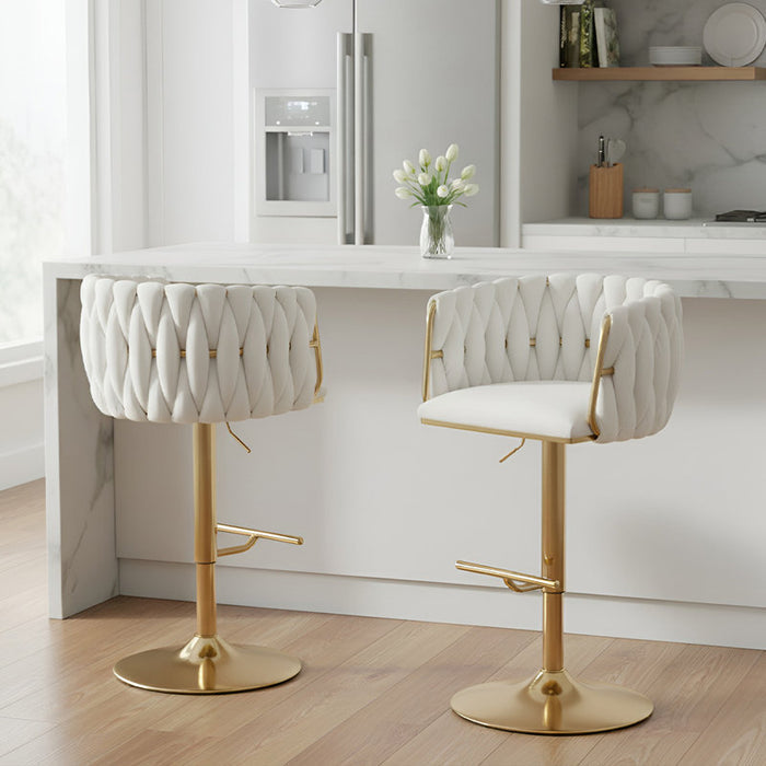 Adjustable Height Swivel Bar Stool With Footrest ( distressed )