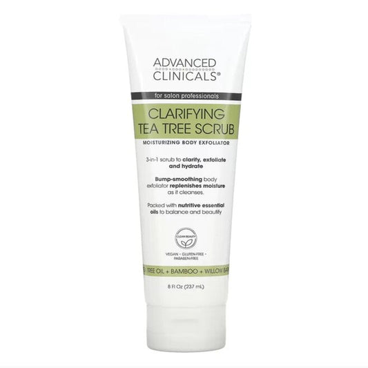 ADVANCED CLINICALS Clarifying Tea tree Scrub Moisturizing Body Exfoliator مقشر الجسم بشجرة الشاي