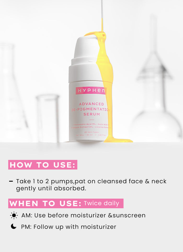 Hyphen Advanced Glow Serum With 3% Tranexamic Acid & 2% Kojic Acid - ingredient synergy and formulation chart