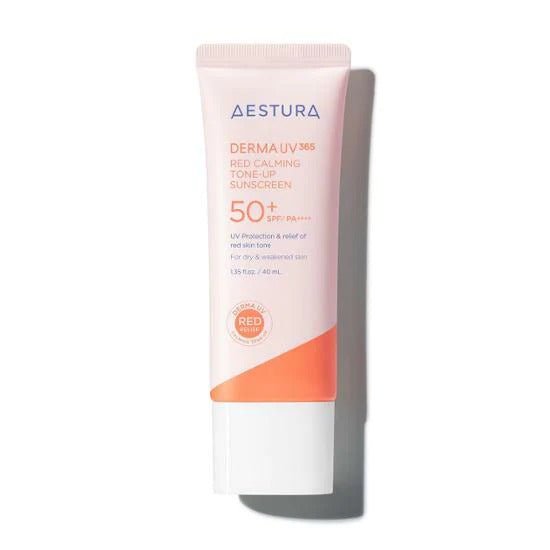 aestura Derma UV365 Red Calming Tone - Up Sunscreen 40ml - Komiko Beauty