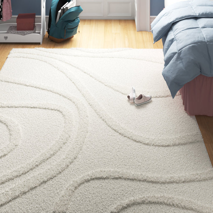 Ailey Machine-Woven Rug Beige / White