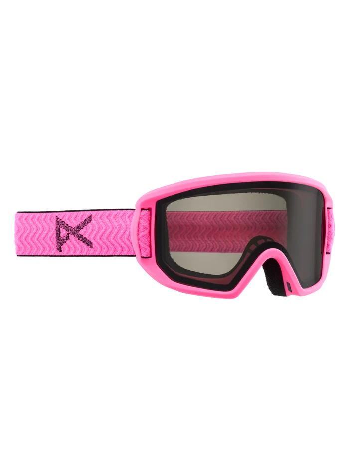 Product image of Anon Relapse Jr. Low Bridge Fit Goggles + MFI® Face Mask[Variant:Frame: Pink, Lens: Smoke (35% / S2)]