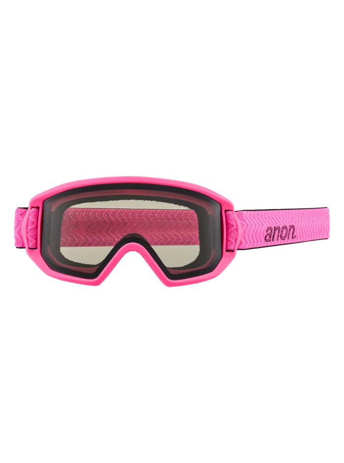 Product image of Anon Relapse Jr. Low Bridge Fit Goggles + MFI® Face Mask[Variant:Frame: Pink, Lens: Smoke (35% / S2)]