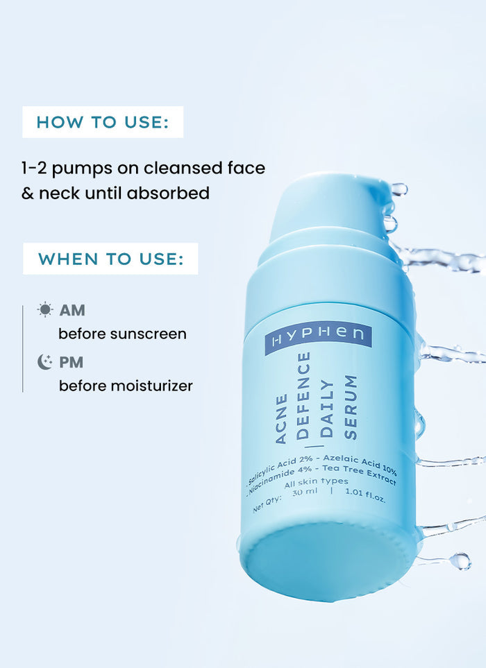 Hyphen Anti Acne Face Serum with 10% Azelaic Acid & 2% Salicylic Acid - ingredient synergy and formulation chart