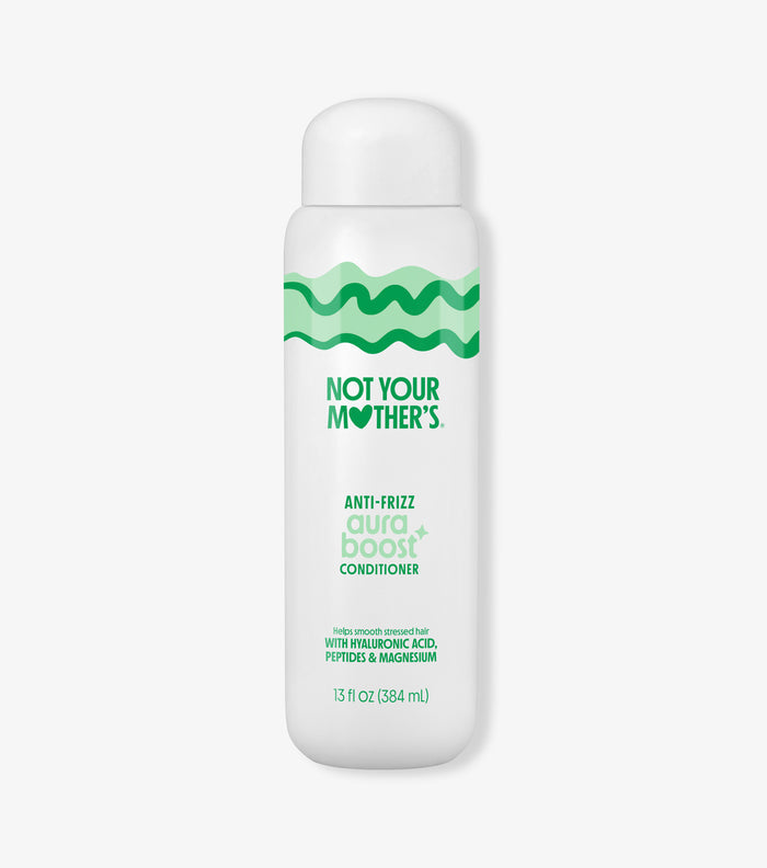 Not Your Mother's aura boost anti-frizz conditioner bottle on a white background