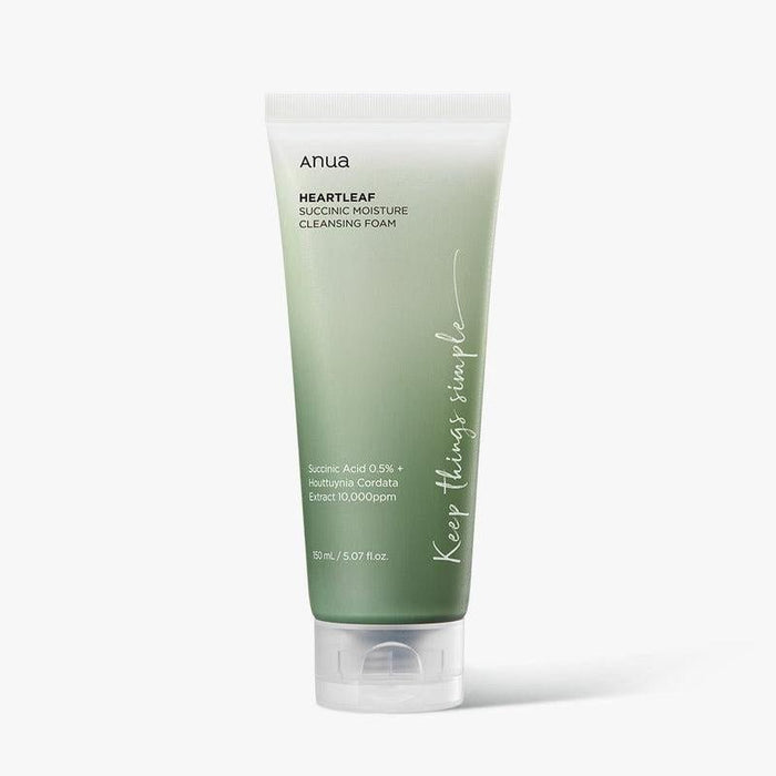 Anua HEARTLEAF SUCCINIC MOISTURE CLEANSING FOAM 150ml - Komiko Beauty