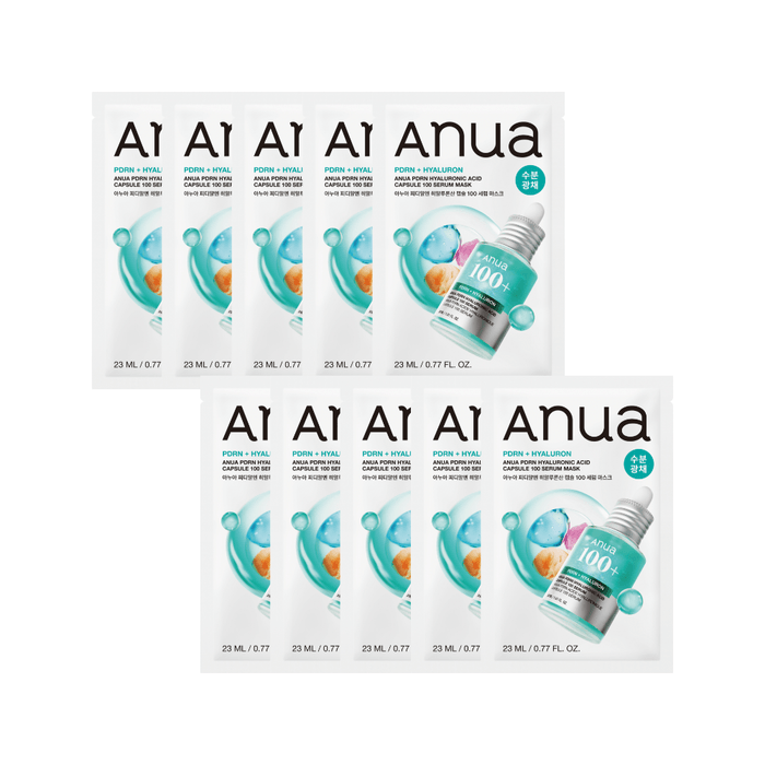 Anua PDRN Hyaluronic Capsule 100 Serum Mask 23ml*10ea - Komiko BeautyFace Mask