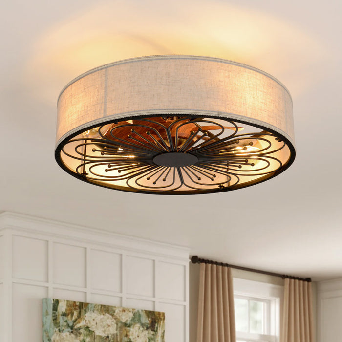 Ceiling light fixture with decorative design in a room setting