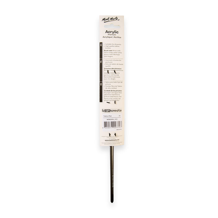 Artist Acrylic Brush Taklon Flat Long 16