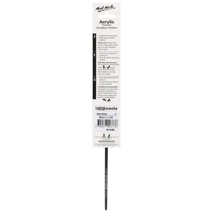 Artist Acrylic Brush Taklon Round 6