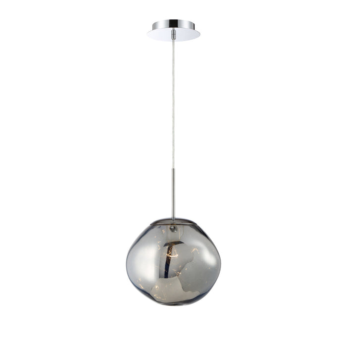 Bankwell 1 - Light Single Globe Pendant Chrome : 10.50" W x 12.50" H