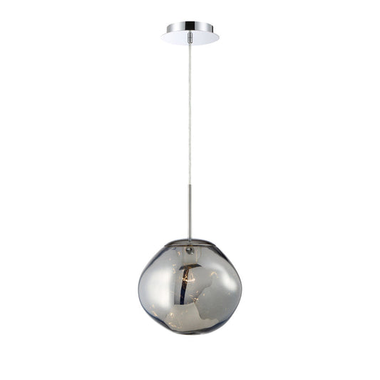 Bankwell 1 - Light Single Globe Pendant Chrome : 10.50" W x 12.50" H