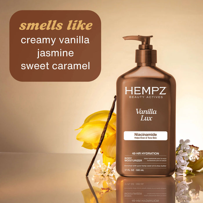 Beauty Actives Vanilla Lux Moisturizing Body Lotion with Niacinamide Hempz