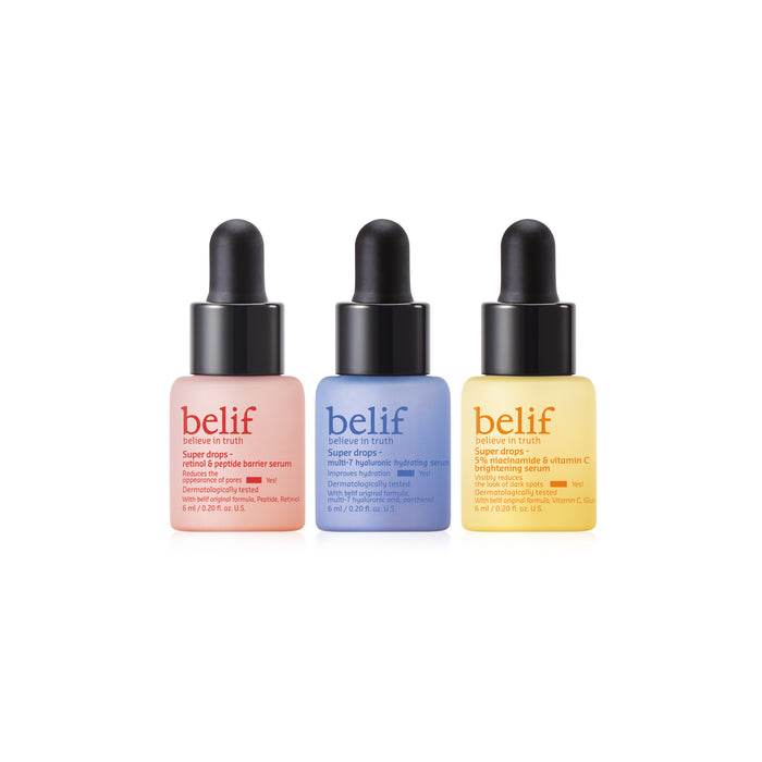 Belif Super Drops - Discover Glowing Skin Serum Mini Kit | GlamTouch UK