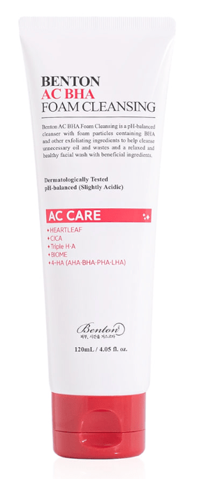 benton AC BHA Foam Cleansing 120ml - Komiko Beauty