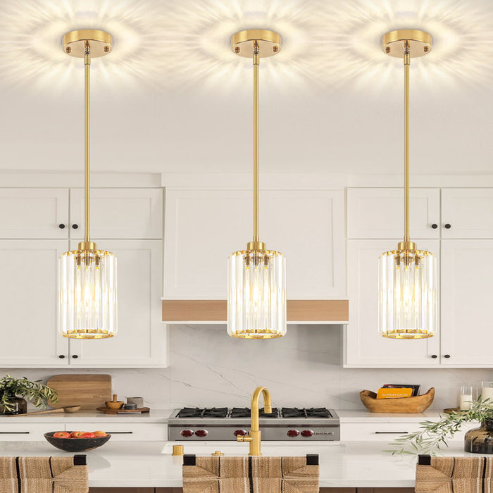 Bette 1-Light Modern Crystal Pendant Light with Adjustable Height (Set of 3)