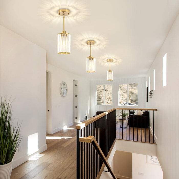 Bette 1-Light Modern Crystal Pendant Light with Adjustable Height (Set of 3)
