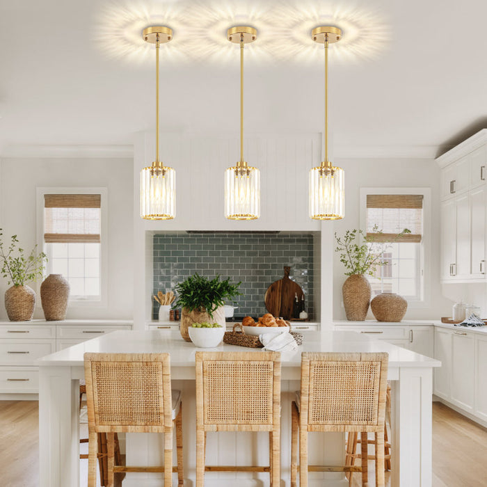Bette 1-Light Modern Crystal Pendant Light with Adjustable Height (Set of 3)