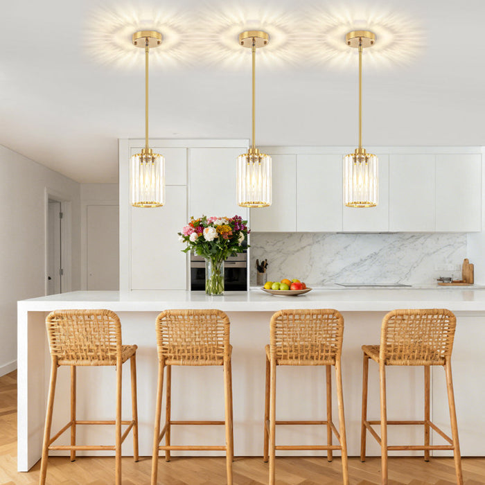 Bette 1-Light Modern Crystal Pendant Light with Adjustable Height (Set of 3)