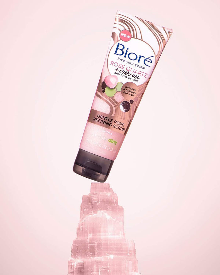 BIORE Rose Quartz + Charcoal Gentle Pore Refining Scrub مقشر البشرة بالفحم والكريستال