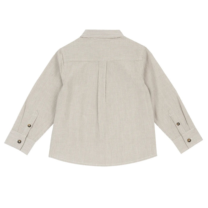 Boys Beige Striped Long Sleeve Shirt