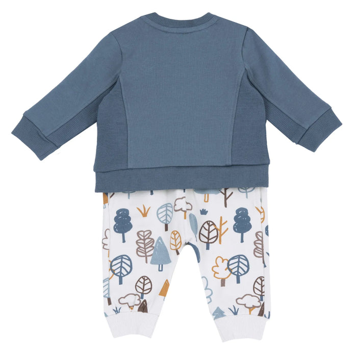 Boys Blue Printed Sweatshirt with Long Trouser