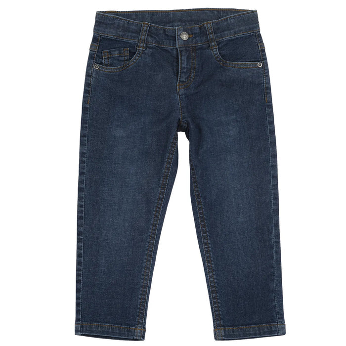 Boys Dark Blue Solid Denim Jeans