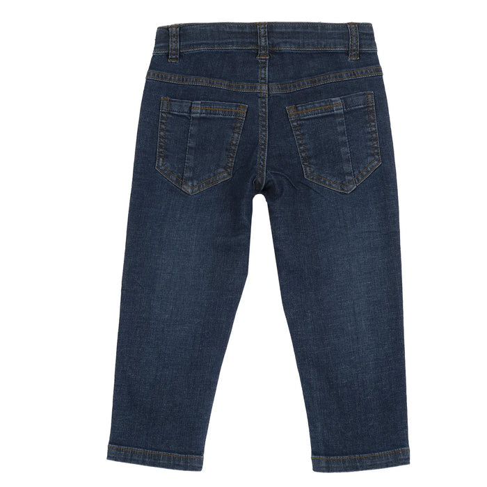Boys Dark Blue Solid Denim Jeans