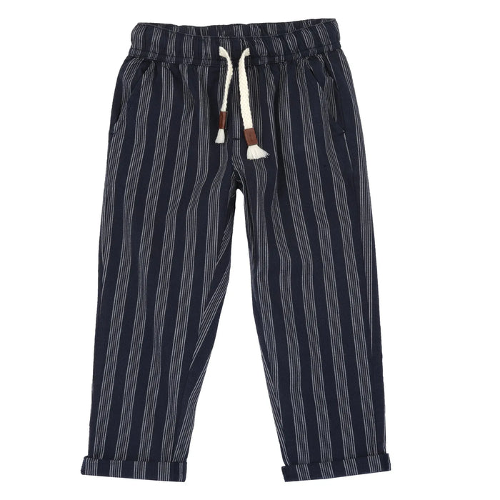 Boys Dark Blue Striped Trouser