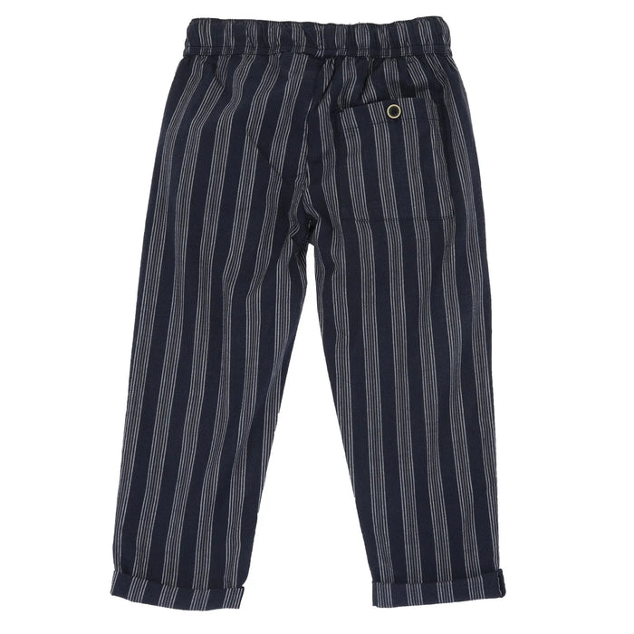 Boys Dark Blue Striped Trouser