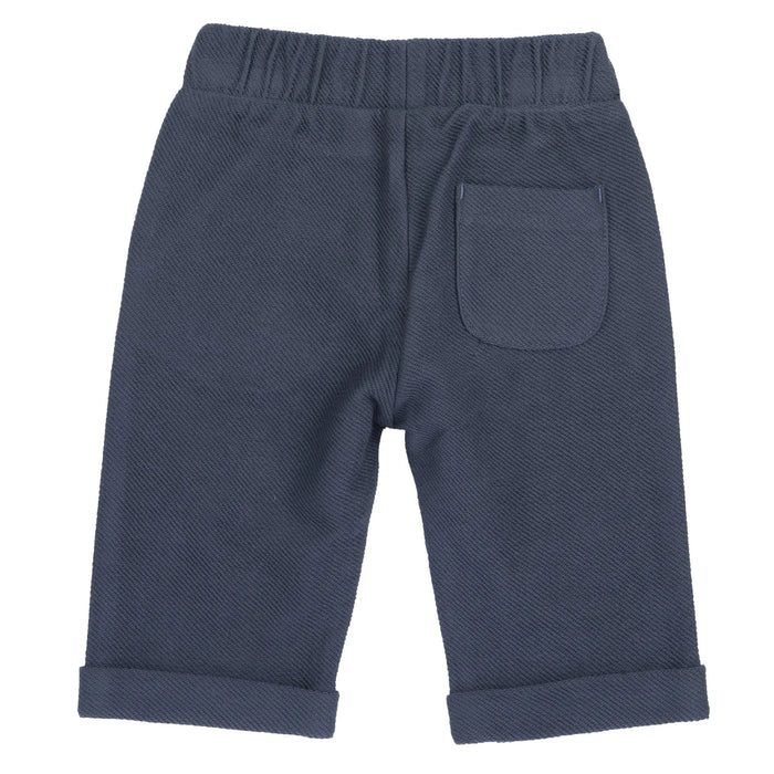 Boys Dark Light Blue Solid Trouser