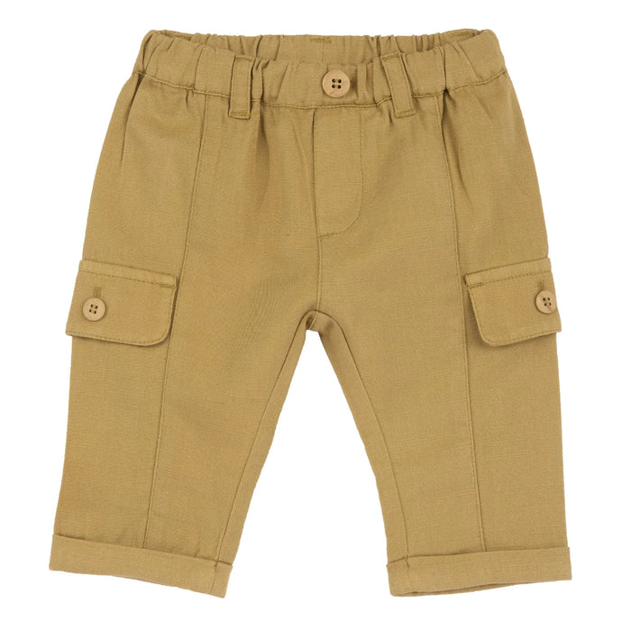 Boys Dark Yellow Solid Trouser