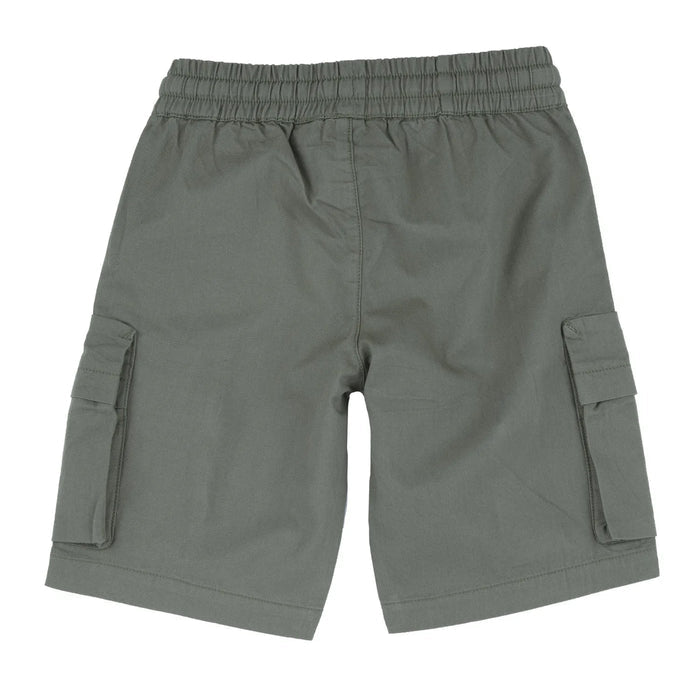 Boys Green Solid Elasticated Shorts