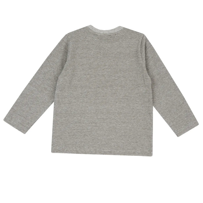Boys Grey Embroidered Long Sleeve T-shirt